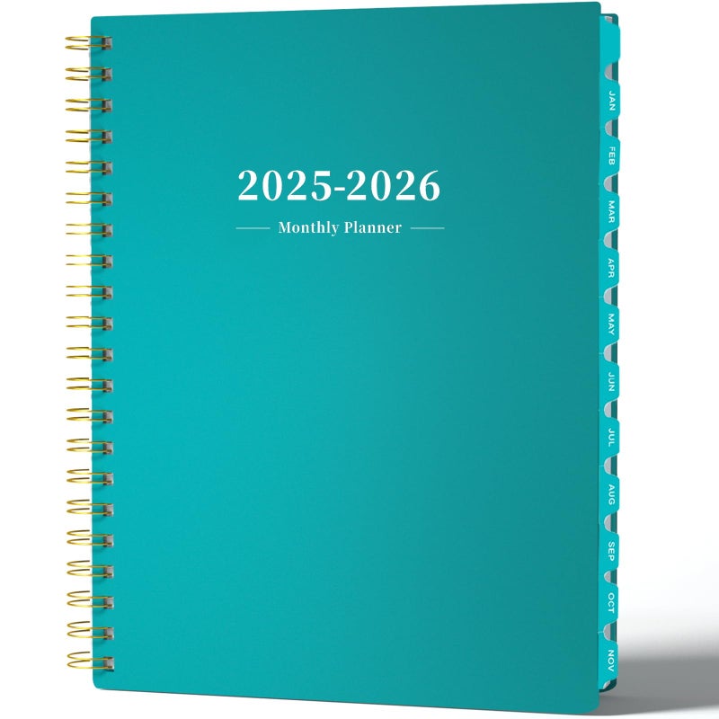 Ymumuda 2025-2026 Monthly Planner - 2 Year Monthly Planner, JAN.2025 to DEC.2026, 8.5"" x 11"", Large Planner with Spiral Bound, Perfect for School & Office Schedule, Turquoise - Image 1